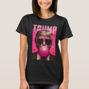 Camiseta San Valentín Divertido Trump Chicle Rosa Burbuja L