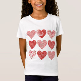Camiseta San Valentín lindo amor dulce patrón de corazón ro
