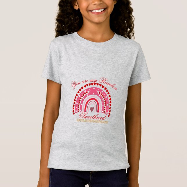 Camiseta San Valentín romántico eres mi amor arcoiris (Anverso)