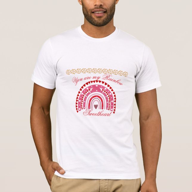 Camiseta San Valentín romántico eres mi amor arcoiris (Anverso)
