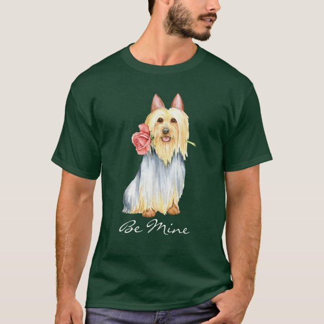 Camiseta San Valentín Rosa Silky Terrier T-Shirt (Anverso)