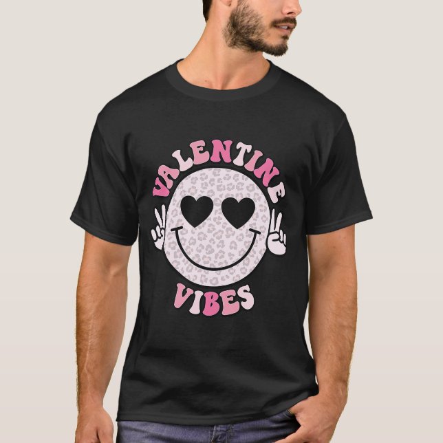 Camiseta San Valentín Vibes Corazón Imprimir gráfico Groovy (Anverso)