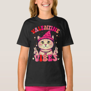 Camiseta San Valentín Vibes lindo gato tintorero norteameri