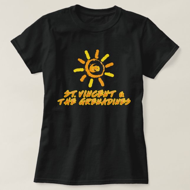 Camiseta San Vicente y las Granadinas amarillo brillante y  (Diseño del anverso)