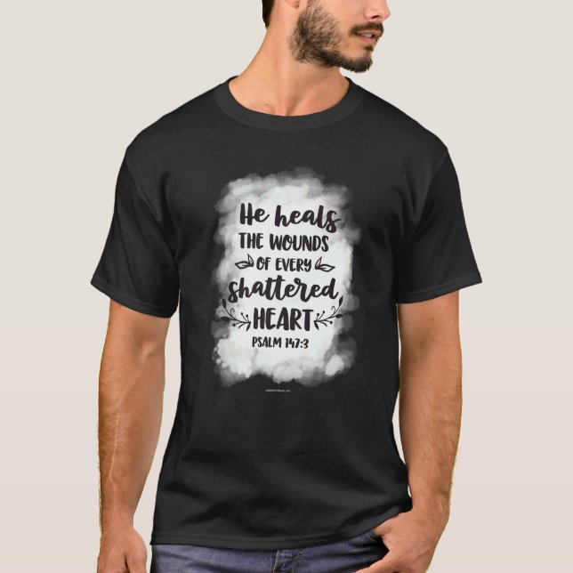 Camiseta Sanar Las Heridas De La Biblia Cristiana Del Coraz (Anverso)