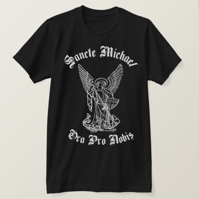 CAMISETA SANCTE MICHAEL ORA PRO NOBIS (Anverso del diseño)