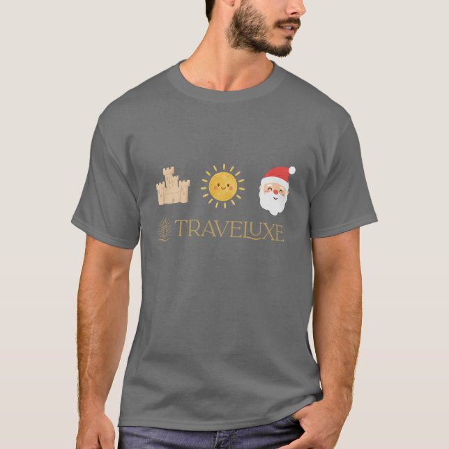 Camiseta Sand, Sun & Santa – Traveluxe (Anverso)