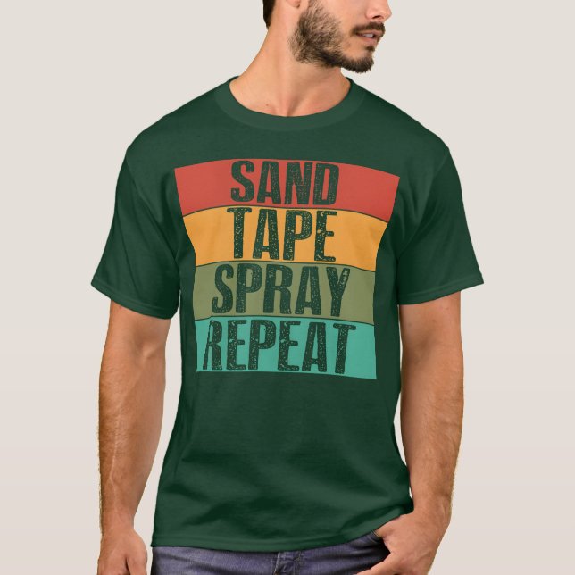 Camiseta Sandape Spray Repeat Auto Body Painter Car retro f (Anverso)