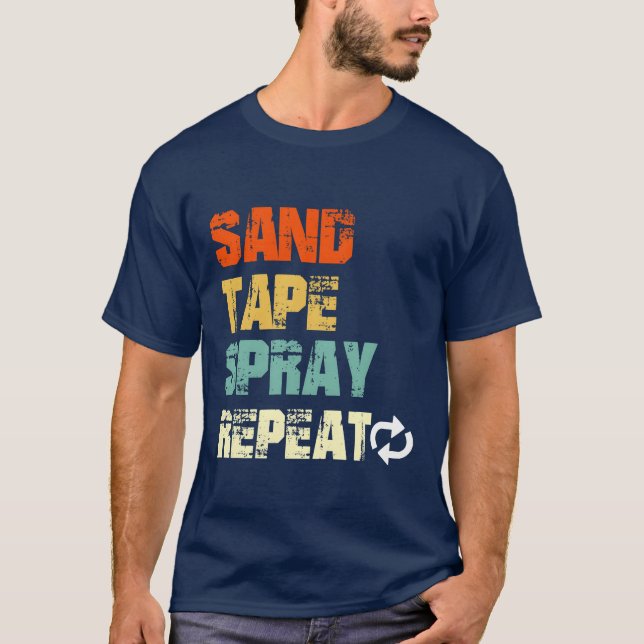Camiseta Sandape Spray Repeat Automotive Car Painters Gif g (Anverso)