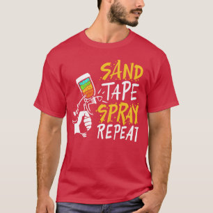 Camiseta Sandape Spray Repetir Para amigos divertidos pinto
