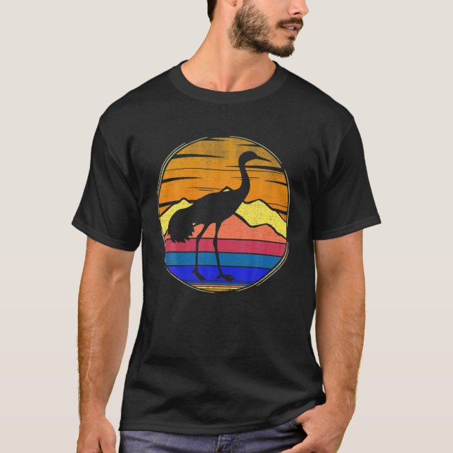 Camiseta Sandhill Crane Bird Retro Sunset Animal Birds Love (Anverso)