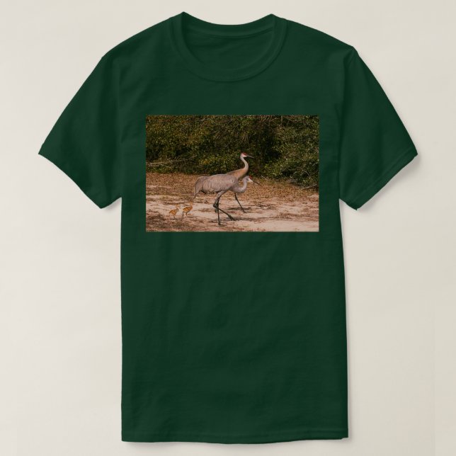 Camiseta Sandhill cranes with chicks (Diseño del anverso)