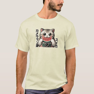 Camiseta Sandía de gatos para fotógrafo japonés - ecléctico