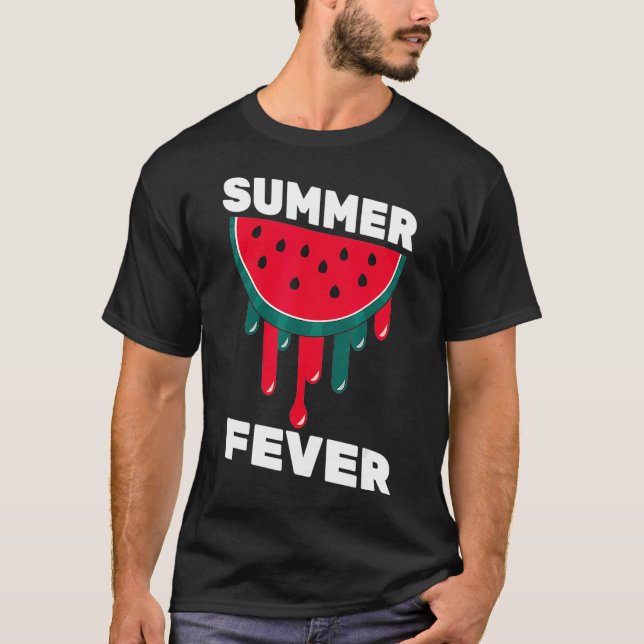 Camiseta sandía - Fiebre de verano - Melón - Frutas - Veget (Anverso)