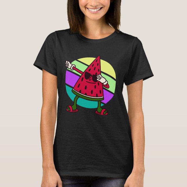 Camiseta sandía fruta verano lindo dab (Anverso)