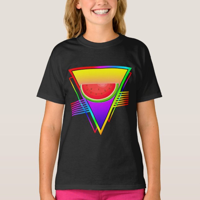 Camiseta Sandía Neon Retro (Anverso)