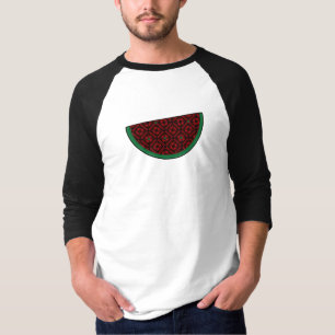 Camiseta sandía palestina Tatuaje rojo bordado