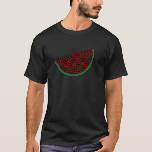 Camiseta sandía palestina Tatuaje rojo bordado