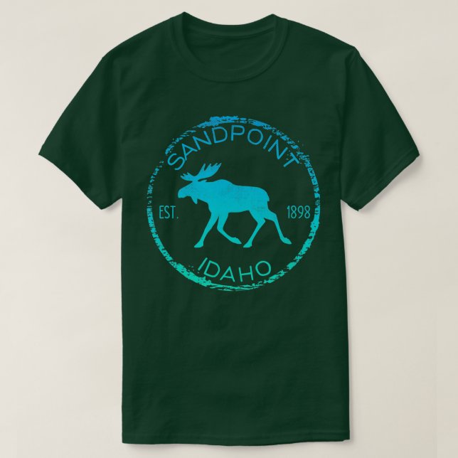 Camiseta Sandpoint Idaho Weathered Moose Lover Design Souve (Diseño del anverso)
