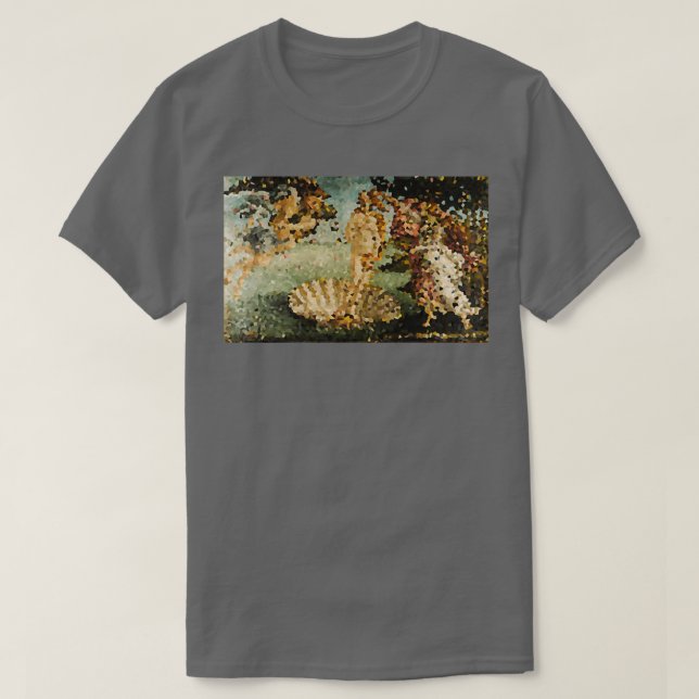 Camiseta Sandro Botticelli El nacimiento del arte pixelado  (Diseño del anverso)