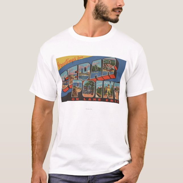 Camiseta Sandusky, Ohio - el lago Erie - punto del cedro (Anverso)