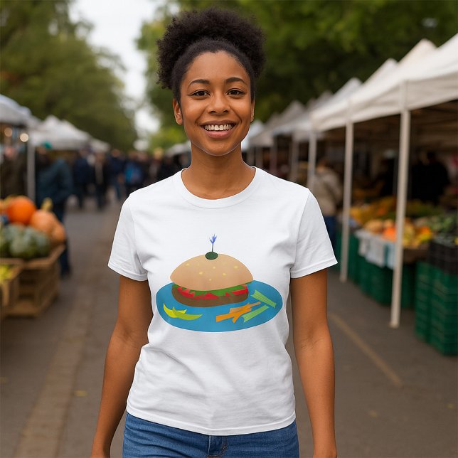 Camiseta Sándwich con comida divertida de los lados de la v (Subido por el creador)