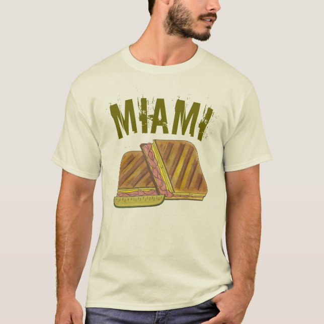 Camiseta Sandwich cubano de queso suizo en Miami Florida (Anverso)