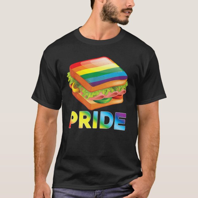 Camiseta Sándwich de arcoiris comida rápida Lgbt Orgullo Ga (Anverso)