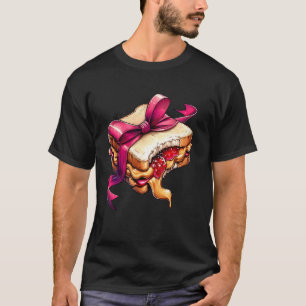 Camiseta Sándwich de mantequilla de maní y jalea con lazo c