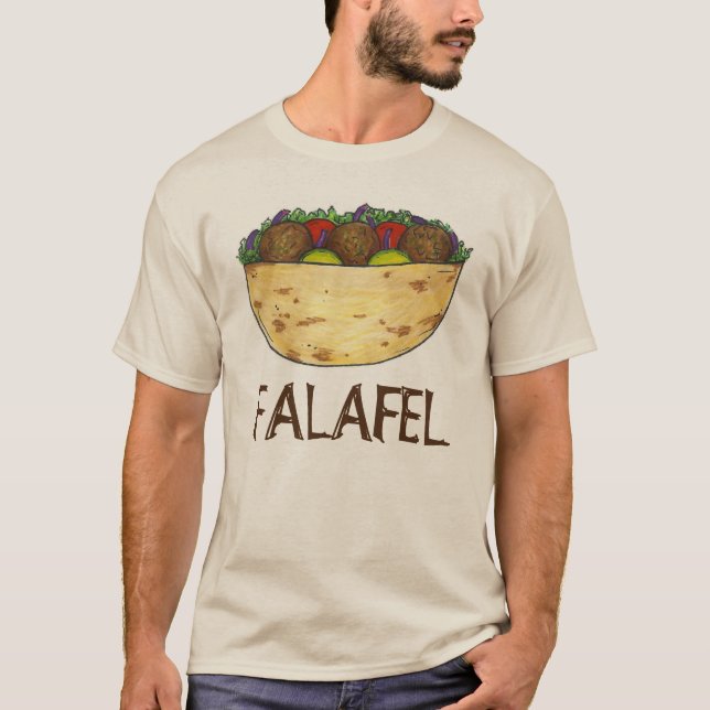 Camiseta Sandwich de pita relleno de falafel comida mediter (Anverso)