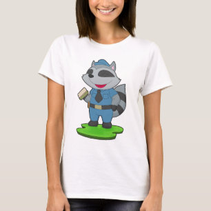 Camiseta Sándwich de policía mapache policía