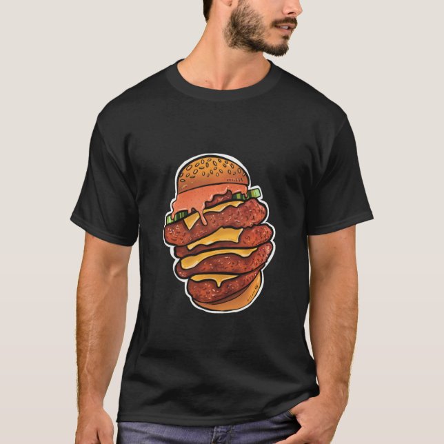 Camiseta Sándwich De Pollo Spicado Con Salsa Ilustra (Anverso)