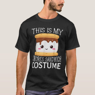 Camiseta Sándwich de Smores Grande Grupo de Camping Kawaii