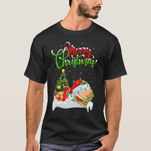 Camiseta Sandwich Food   Xmas Decoration Santa Sandwich Chr (Anverso)