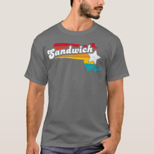Camiseta Sandwich Massachusetts Vintage Distresage Souvenir