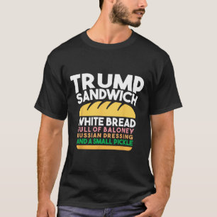 Camiseta Sándwich Trump Pan Blanco Lleno De Mentiras Ruso