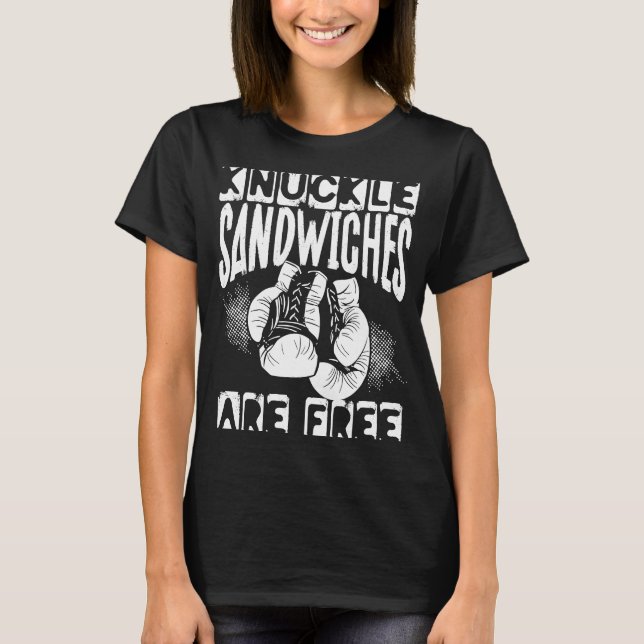 Camiseta Sandwiches De Knuckle Son Boxeo Gratuito (Anverso)