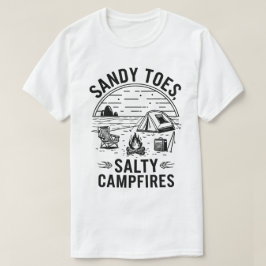 Camiseta Sandy Toes Salty Campfire Camping Diseño