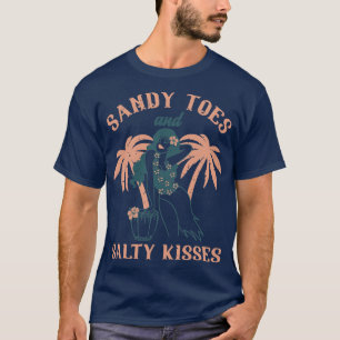 Camiseta Sandy Toes Salty Kiss Hula Chica Beach Summertime