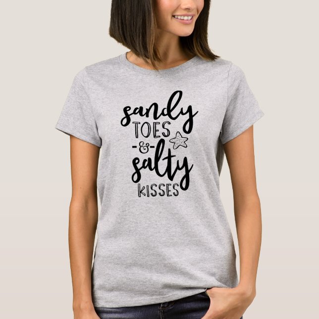 Camiseta Sandy Toes & Salty Kisses Beach Vacaciones (Anverso)