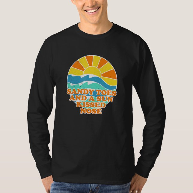 Camiseta Sandy Toes Sun Kissed Nose Beach Bum Summer (Anverso)