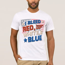 Camiseta Sangrado rojo, blanco y azul - Tee patriótico de E