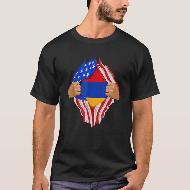 Camiseta Sangre armenia dentro de mí: regalo de bandera de  (Anverso)