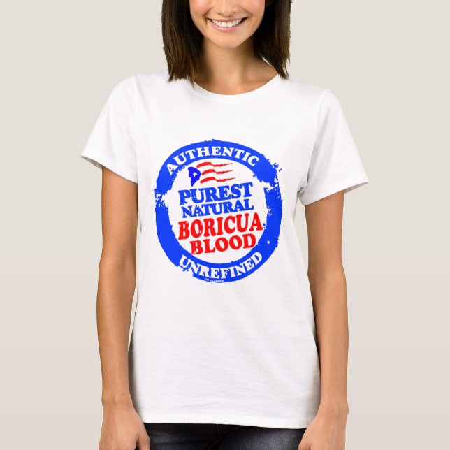 Camiseta Sangre boricua natural de Purest (Anverso)