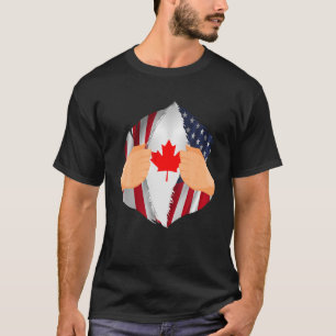 Camiseta Sangre canadiense dentro de mí, bandera estadounid