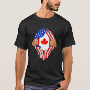 Camiseta Sangre canadiense dentro de mí   Regalo de bandera