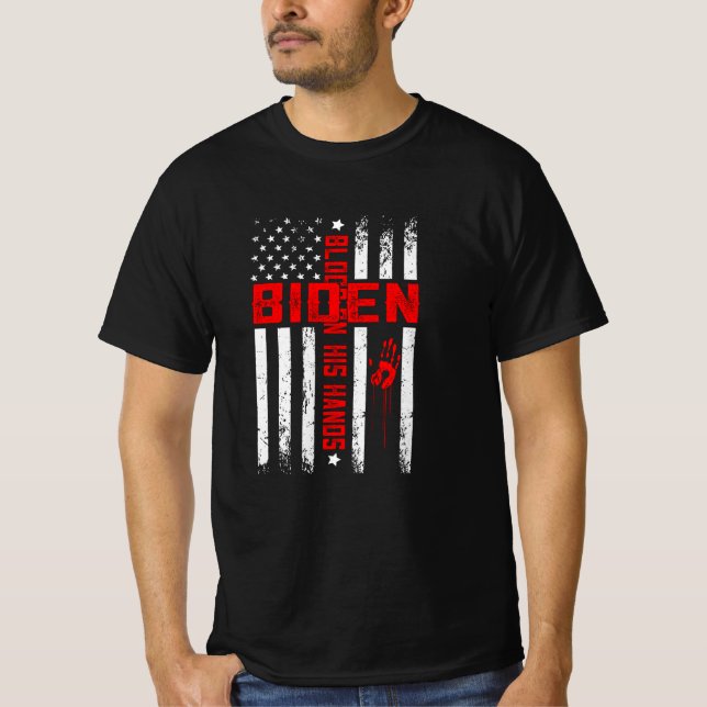 Camiseta Sangre de Biden en sus manos (Anverso)