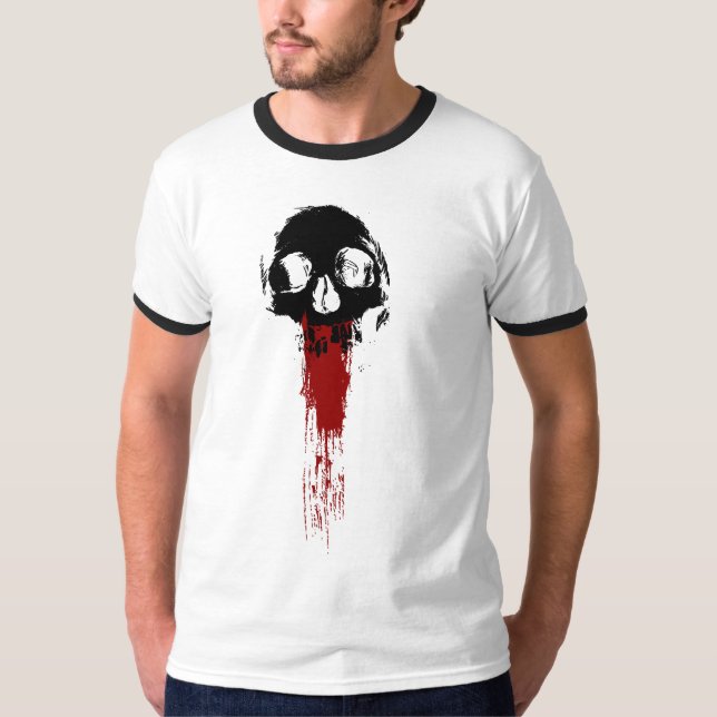 Camiseta Sangre de cráneo de arte oscuro (Anverso)