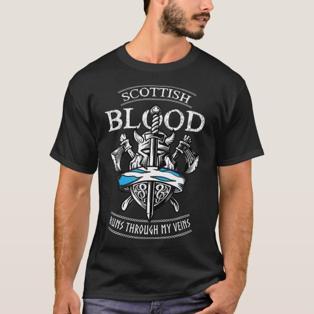 Camiseta Sangre Escocesa Corre Por Mis venas Viendo A Odin (Anverso)