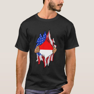 Camiseta Sangre indonesia dentro de mí Orgullosa bandera de